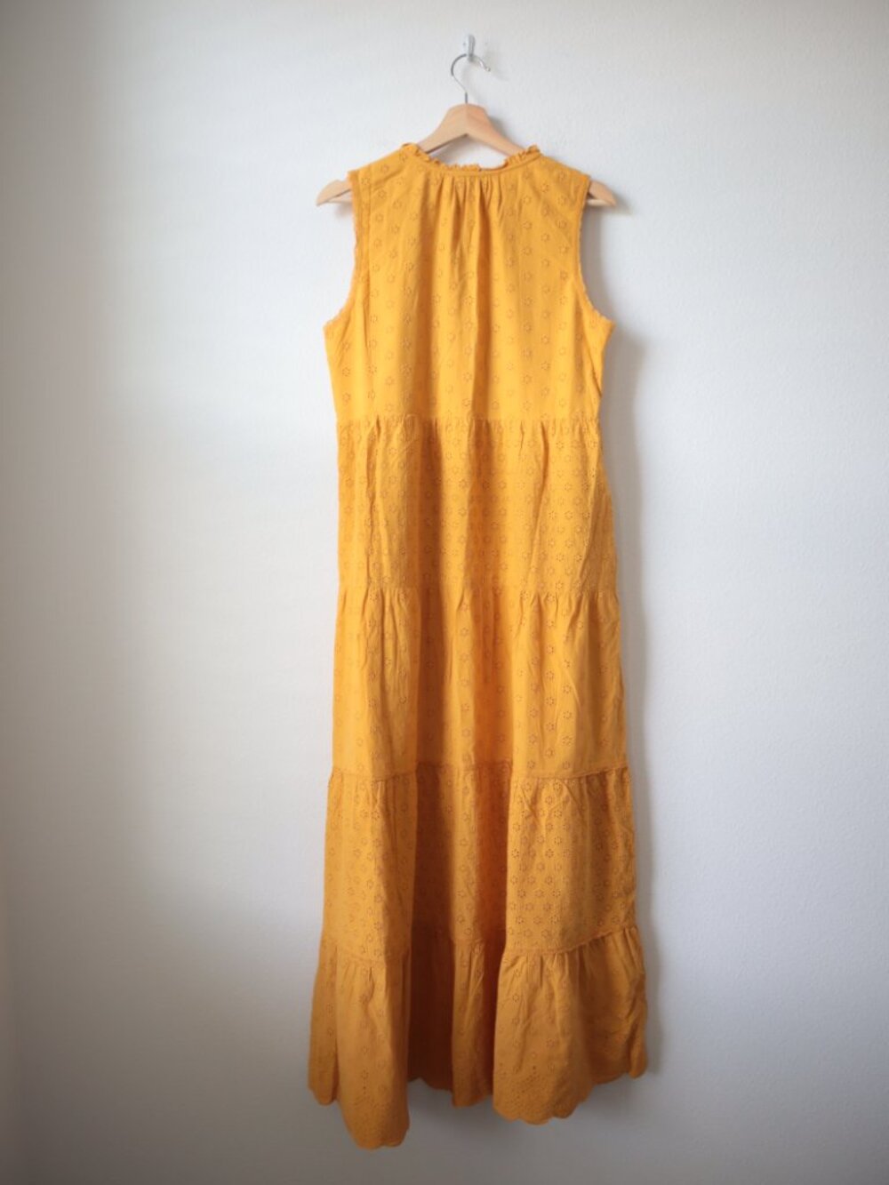 Daniel Rainn Golden Yellow Eyelet Lace Maxi Dress | M - Picture 6 of 7